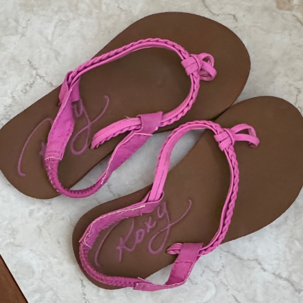 Roxy Pink and Brown Kids Sandals
